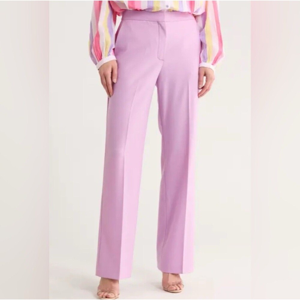 Maje Lilac Straight Leg Trousers High Waist Tailored Pants NWT‎ FR Size 38 $325
